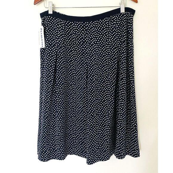 Pendleton Yacht Club Navy Polka Dot Pleated Classic Preppy A Line Skirt 16P - Picture 2 of 10